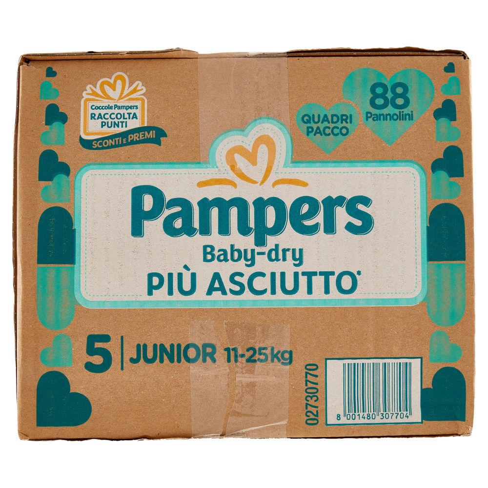 PANNOLINI PAMPERS BABY DRY JUNIOR QUADRIPACK PZ.88 - 7