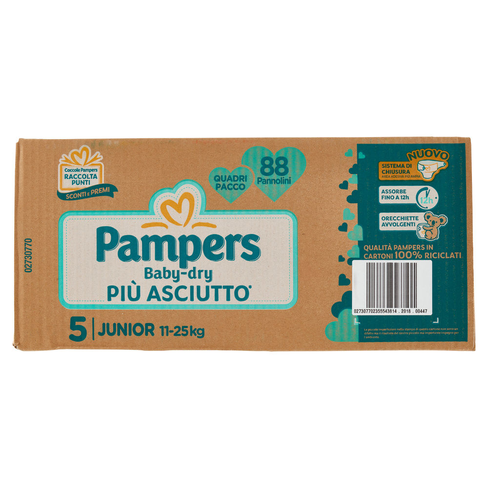 PANNOLINI PAMPERS BABY DRY JUNIOR QUADRIPACK PZ.88 - 1