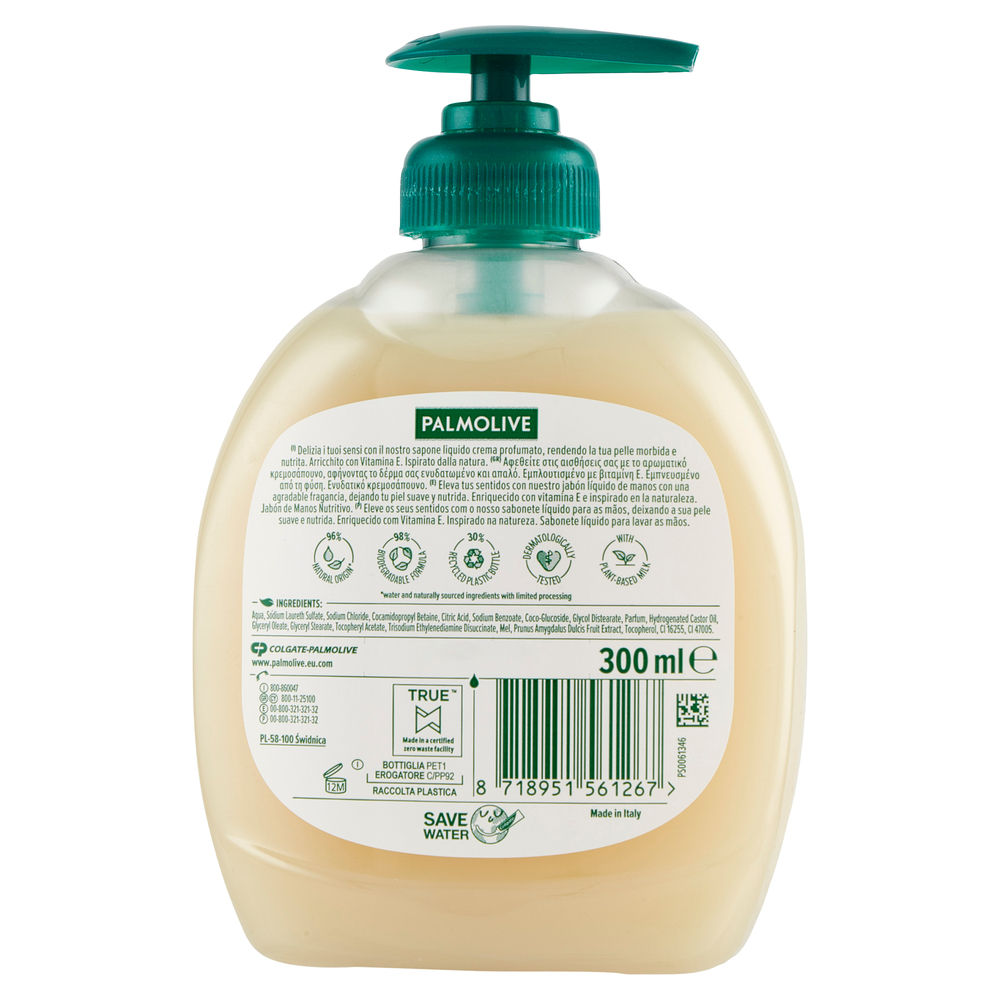 SAPONE LIQUIDO PALMOLIVE LATTE MIELE ML 300 - 1