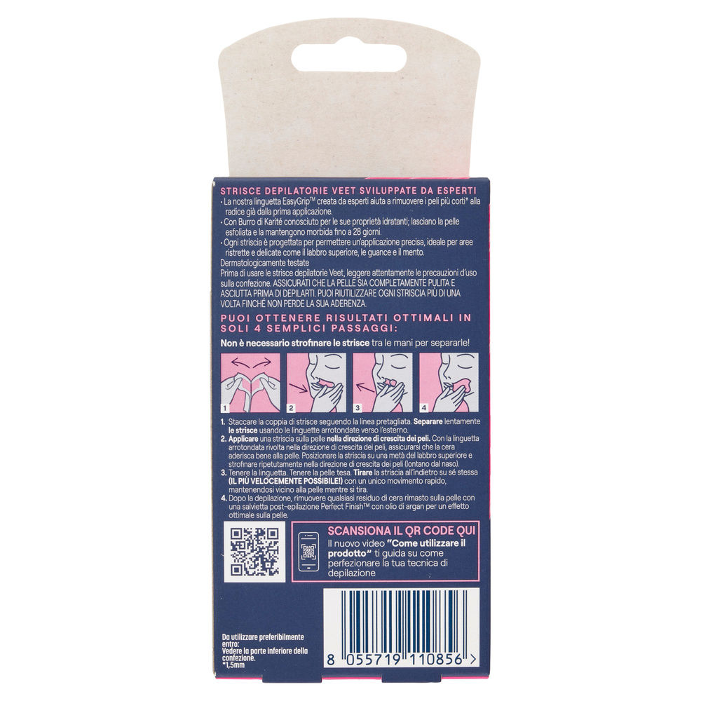 STRISCE DEPILATORIE VISO VEET EXPERT PELLI NORMALI PZ.12 - 1
