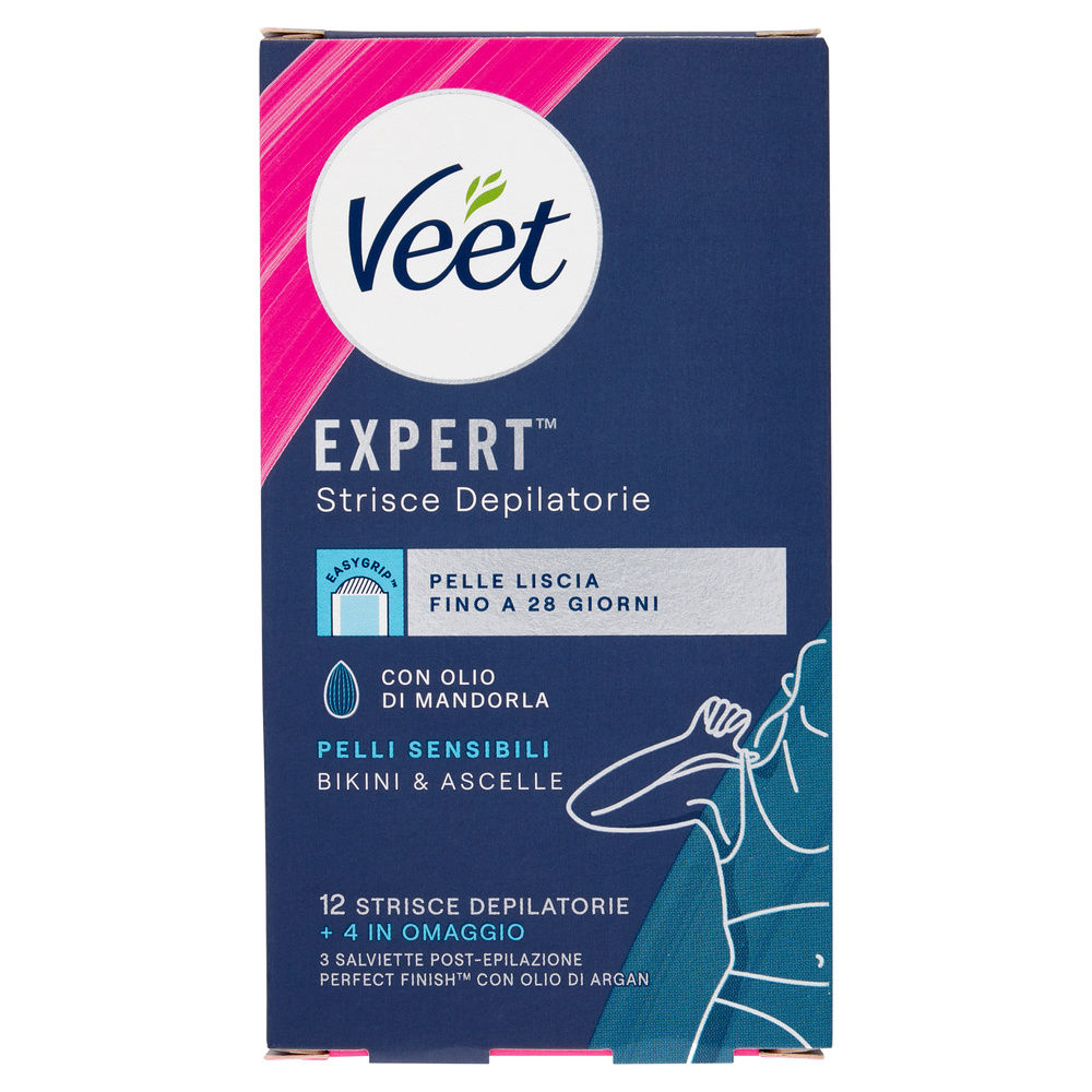 STRISCE DEPILATORIE ASCELLE&BIKINI VEET EXPERT PZ.12+4GRATIS - 0