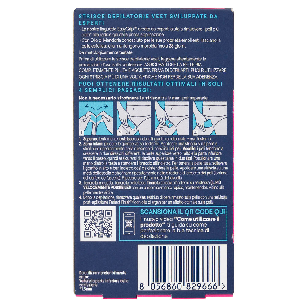 STRISCE DEPILATORIE ASCELLE&BIKINI VEET EXPERT PZ.12+4GRATIS - 1