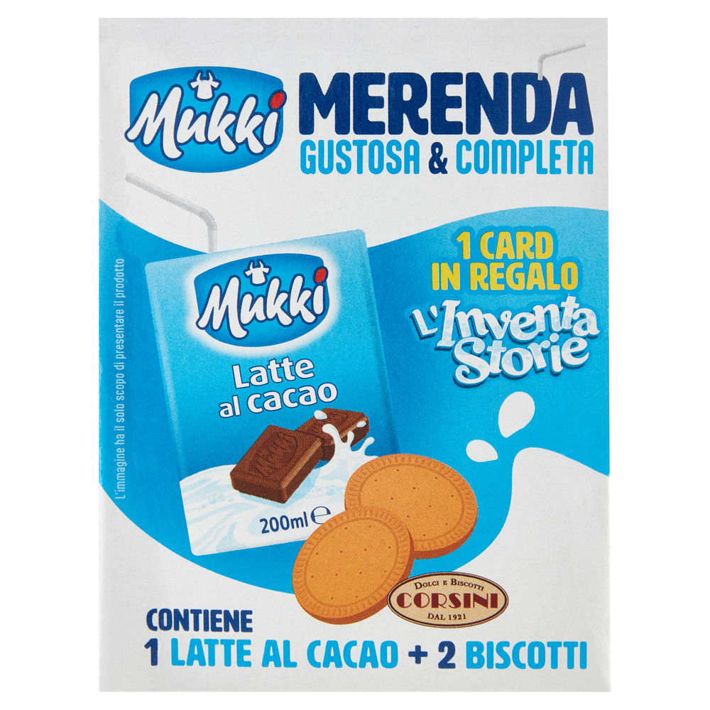 MERENDA SNACK MUKKI LATTE AL CACAO + BISCOTTI - 0