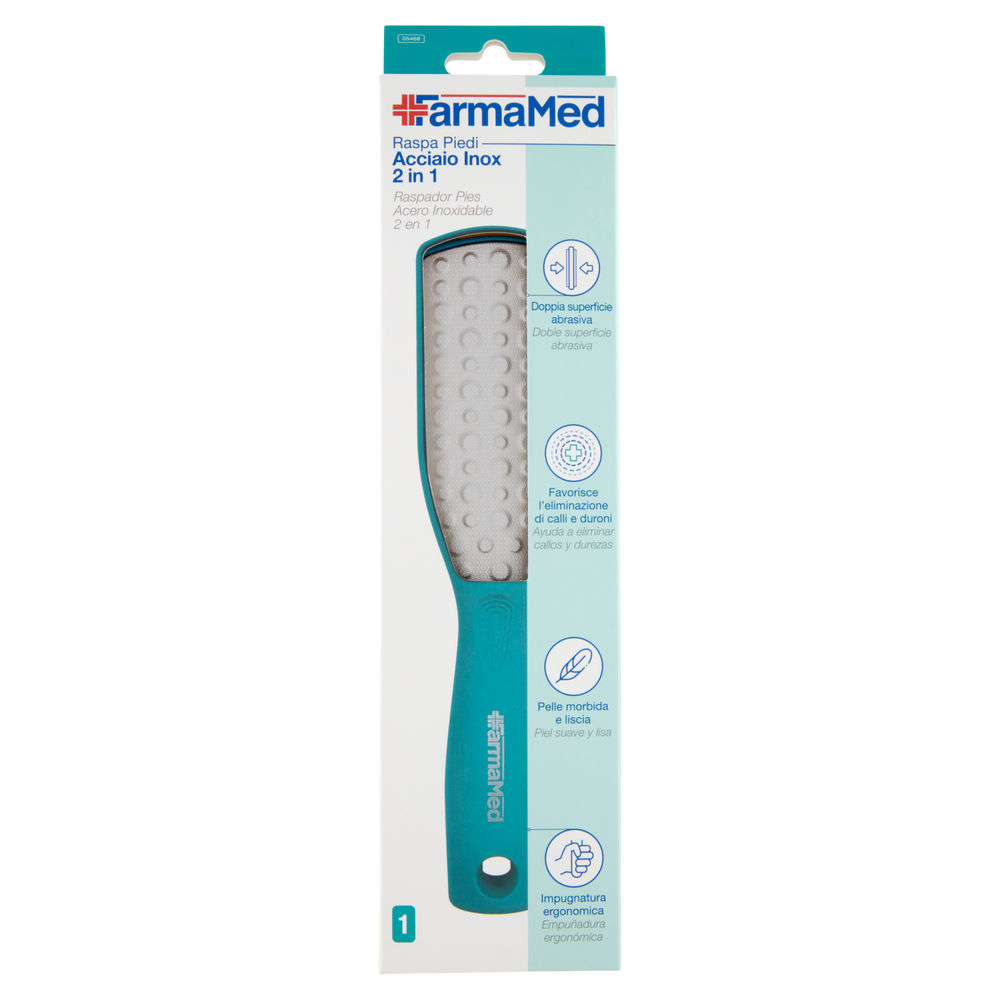 RASPA PER PIEDI ACCIAIO INOX 2IN1 FARMAMED PZ.1 - 0