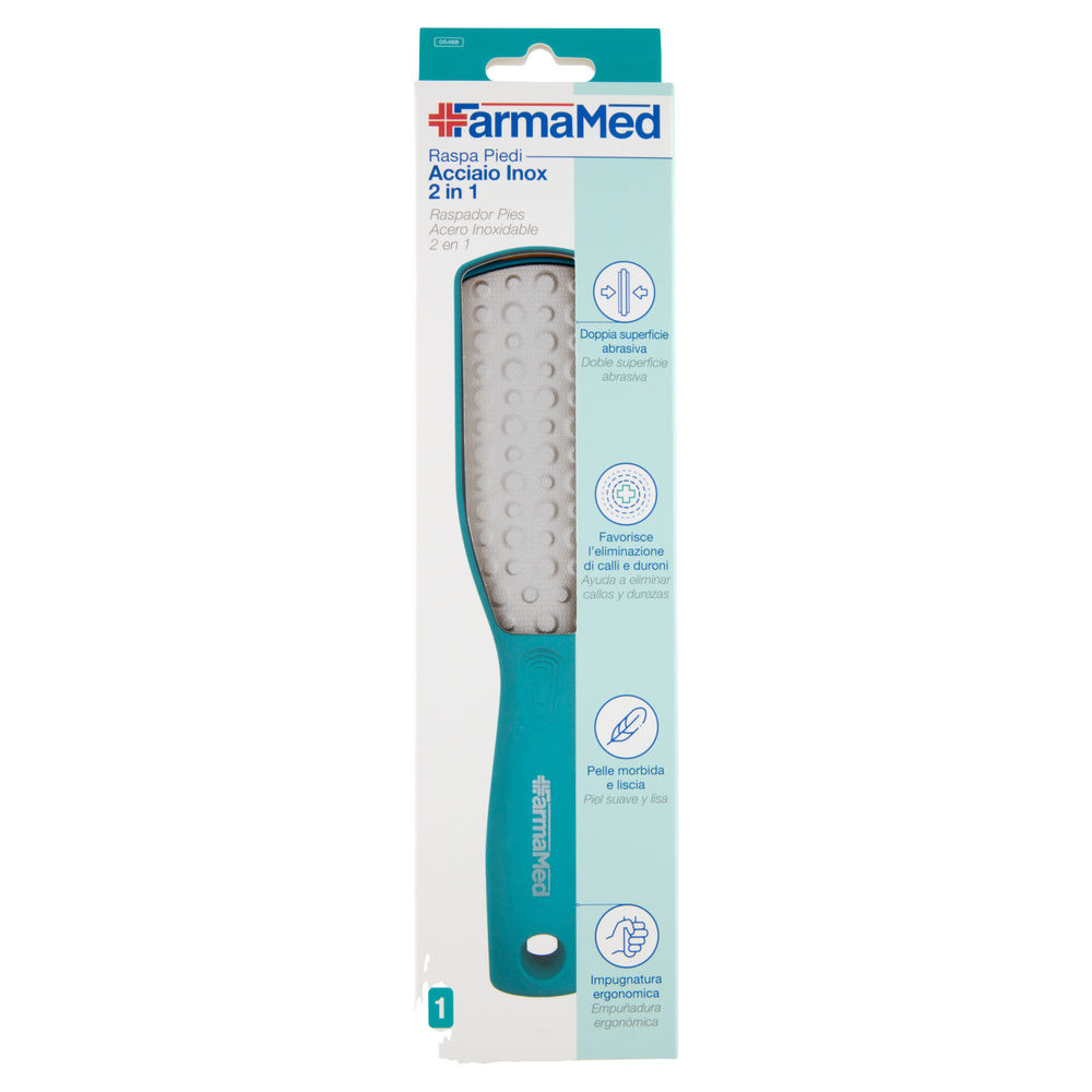 RASPA PER PIEDI ACCIAIO INOX 2IN1 FARMAMED PZ.1 - 6