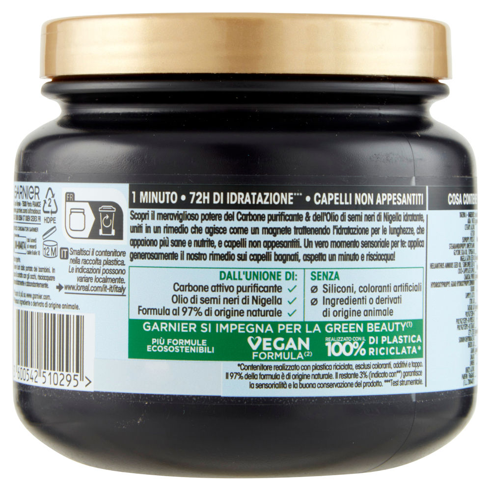 MASCHERA PER CAPELLI ULTRADOLCE GARNIER IDRATANTE AL CARBONE ML 340 - 1
