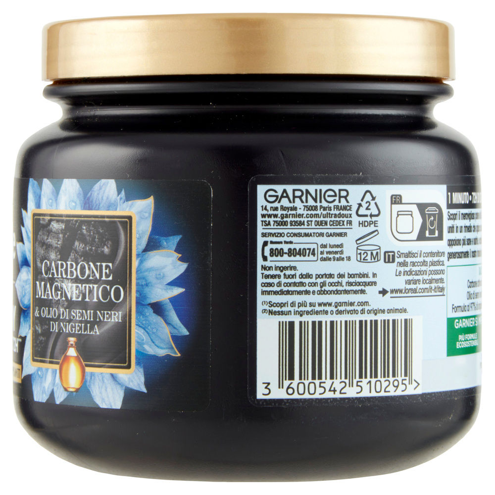MASCHERA PER CAPELLI ULTRADOLCE GARNIER IDRATANTE AL CARBONE ML 340 - 2