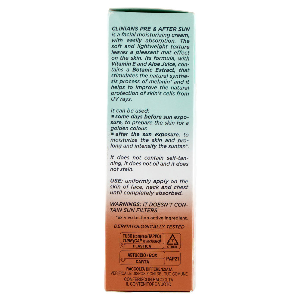 CREMA VISO CLINIANS BELLEZZA SOLARE IDRATANTE PRE & DOPOSOLE ML 50 - 5