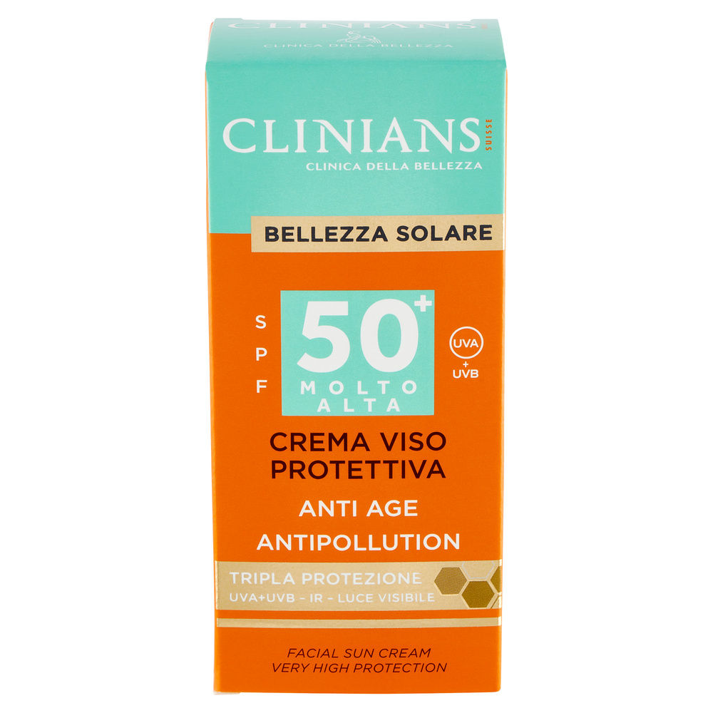 CREMA SOLARE VISO CLINIANS BELLEZZA SOLARE PROTETTIVA ANTI AGE SPF 50+ ML 50 - 5