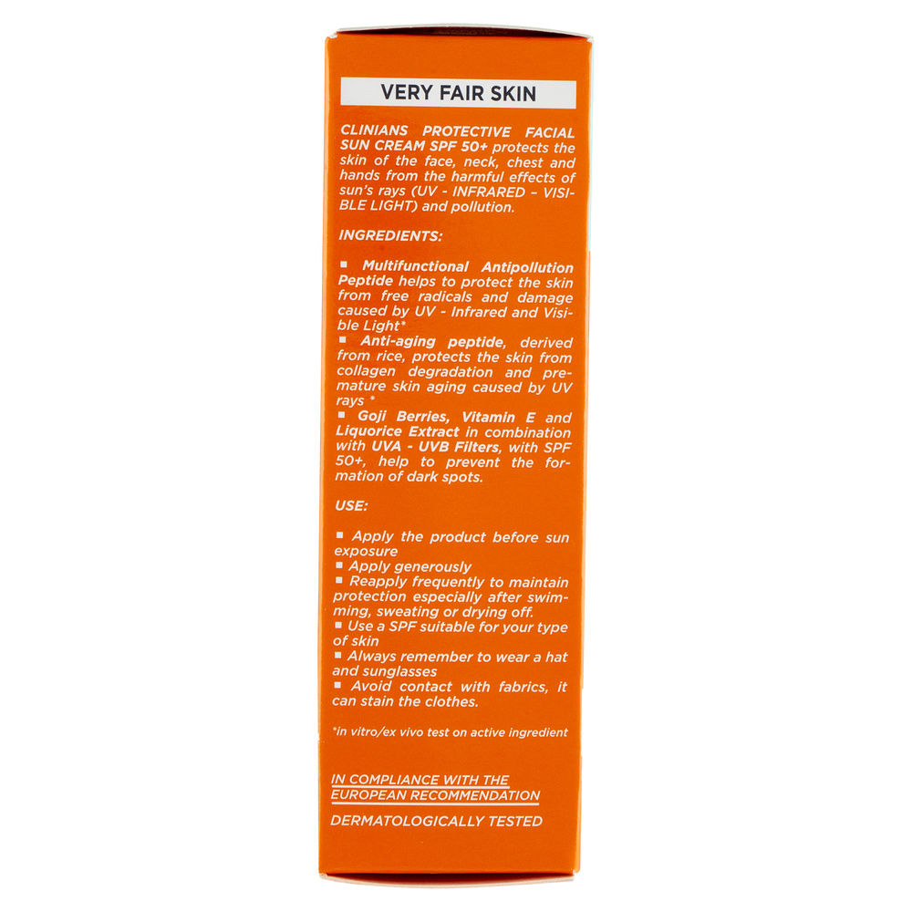 CREMA SOLARE VISO CLINIANS BELLEZZA SOLARE PROTETTIVA ANTI AGE SPF 50+ ML 50 - 4