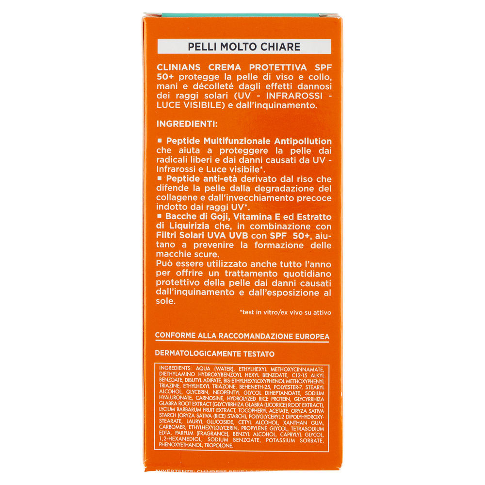 CREMA SOLARE VISO CLINIANS BELLEZZA SOLARE PROTETTIVA ANTI AGE SPF 50+ ML 50 - 1