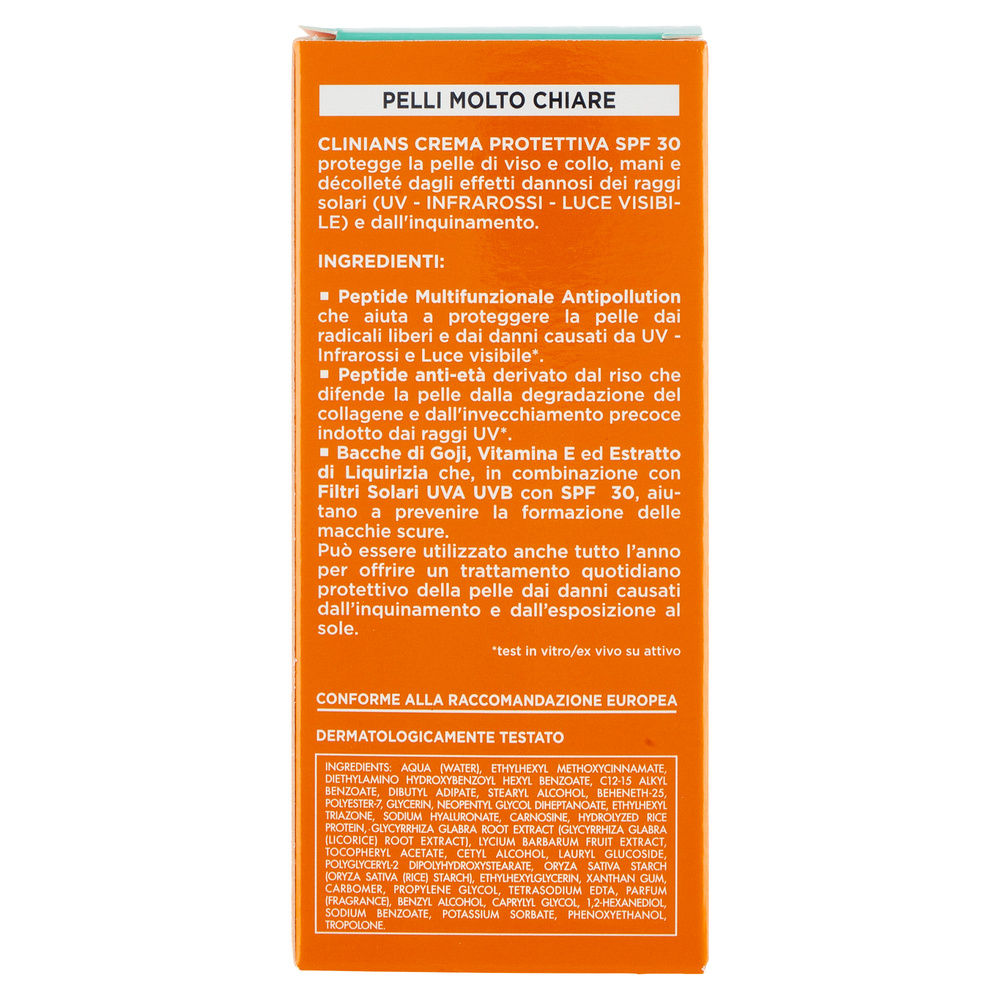 CREMA SOLARE VISO ANTI AGE CLINIANS BELLEZZA SOLARE ANTIPOLLUTION SPF 30 ML 75 - 1