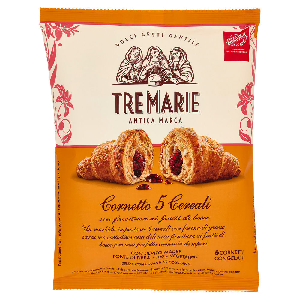 CORNETTO 5 CEREALI FRUTTI DI BOSCO TRE MARIE X6 G 390 - 6
