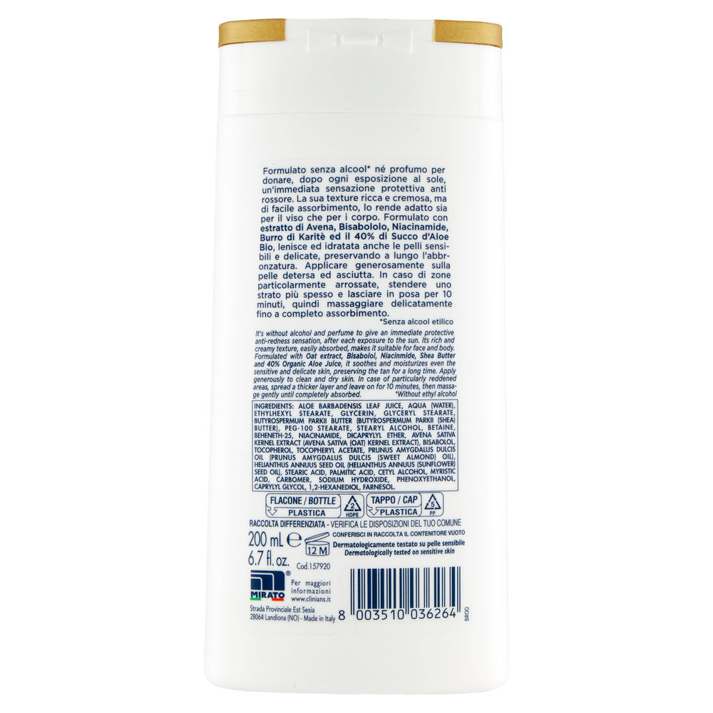 LATTE DOPOSOLE CLINIANS BELLEZZA SOLARE SENSITIVE LENITIVO ML 200 - 1