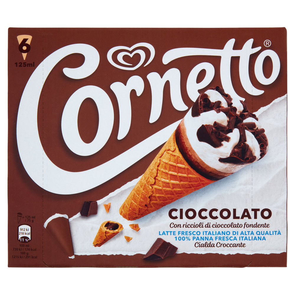 CORNETTO CIOCCOLATO ALGIDA SCATOLA PZ.6 G 450 - 0