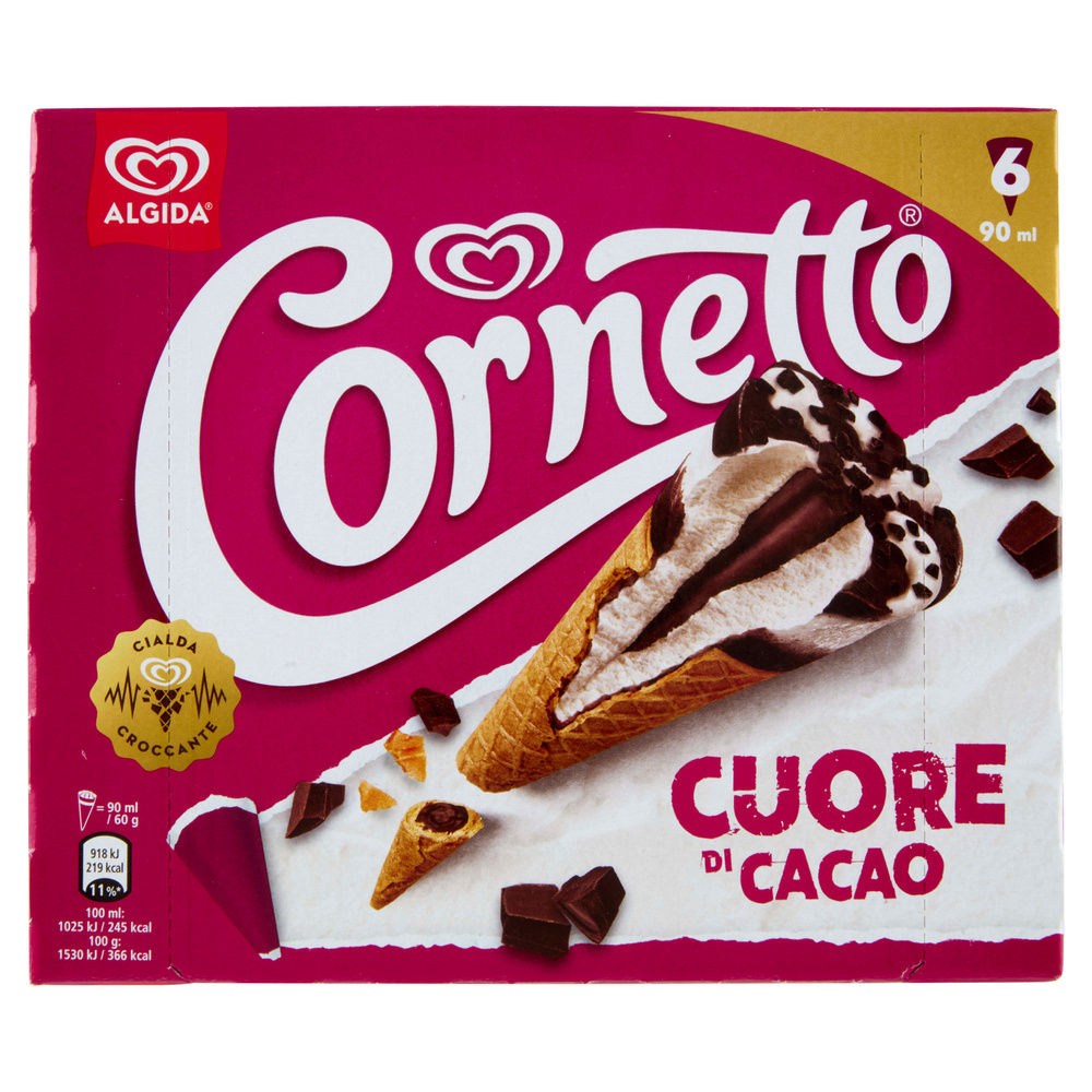 CORNETTO CUORE DI CACAO ALGIDA SCATOLA PZ.6 G 360 - 5