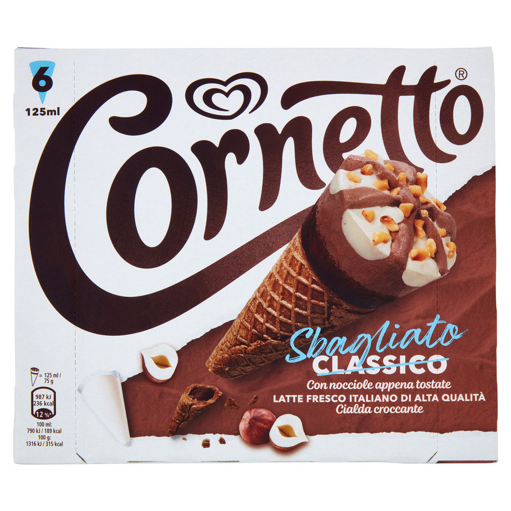 CORNETTO SBAGLIATO ALGIDA SCATOLA PZ.6 G 450 NEW - 0