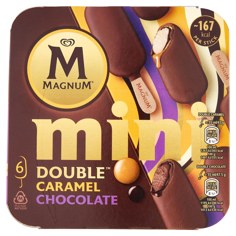 MAGNUM MINI DOUBLE CHOC-CAR ALGIDA SCATOLA PZ.6 G 283,5 - 0