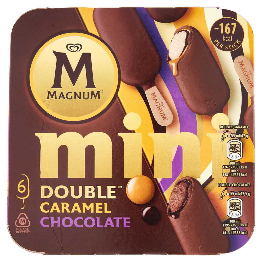 MAGNUM MINI DOUBLE CHOC-CAR ALGIDA SCATOLA PZ.6 G 283,5 - 2