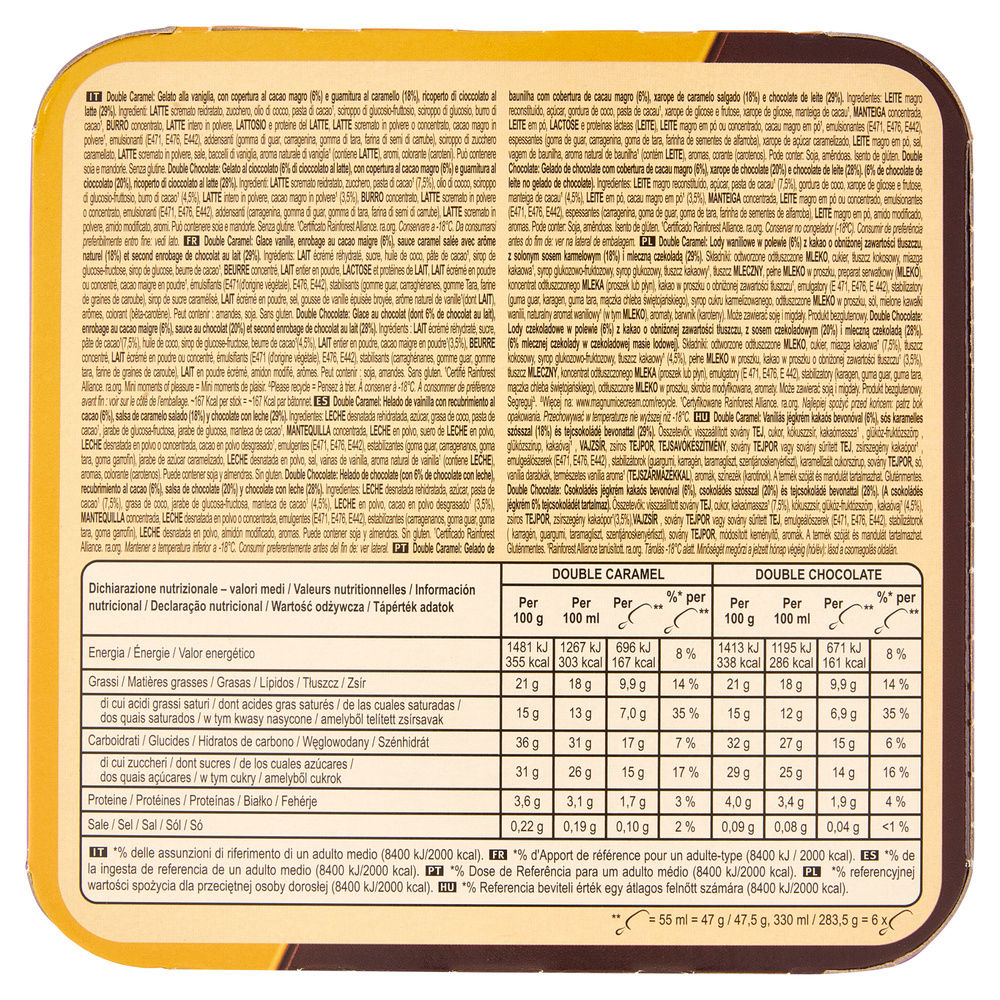 MAGNUM MINI DOUBLE CHOC-CAR ALGIDA SCATOLA PZ.6 G 283,5 - 1