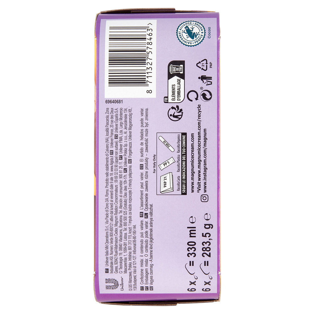 MAGNUM MINI DOUBLE CHOC-CAR ALGIDA SCATOLA PZ.6 G 283,5 - 7