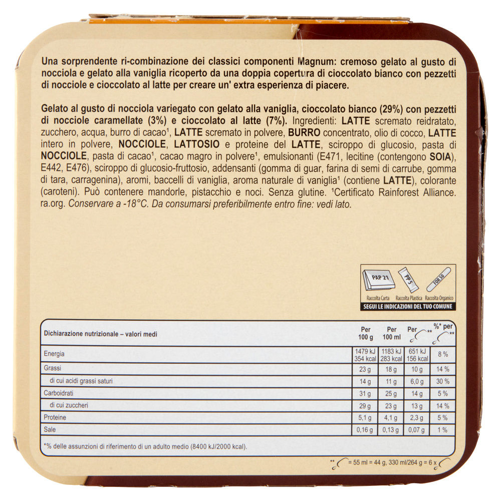 MAGNUM MINI REMIX HAZELNUT ALGIDA SCATOLA PZ.6 G 264 - 1