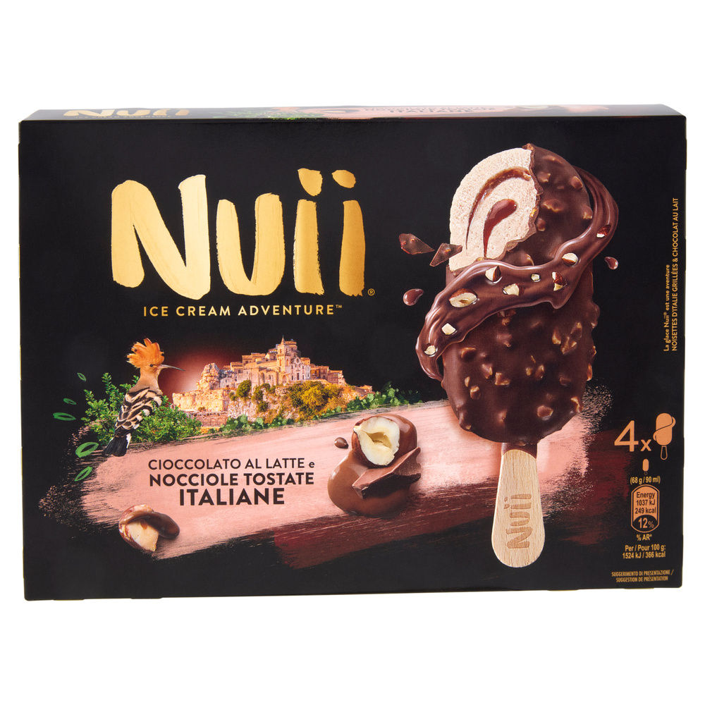 NUII CIOCCOLATO AL LATTE E NOCCIOLE TOSTATE ITALIANE X4 G 272 - 3