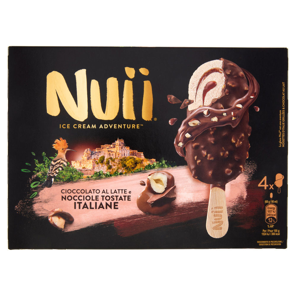 NUII CIOCCOLATO AL LATTE E NOCCIOLE TOSTATE ITALIANE X4 G 272 - 4