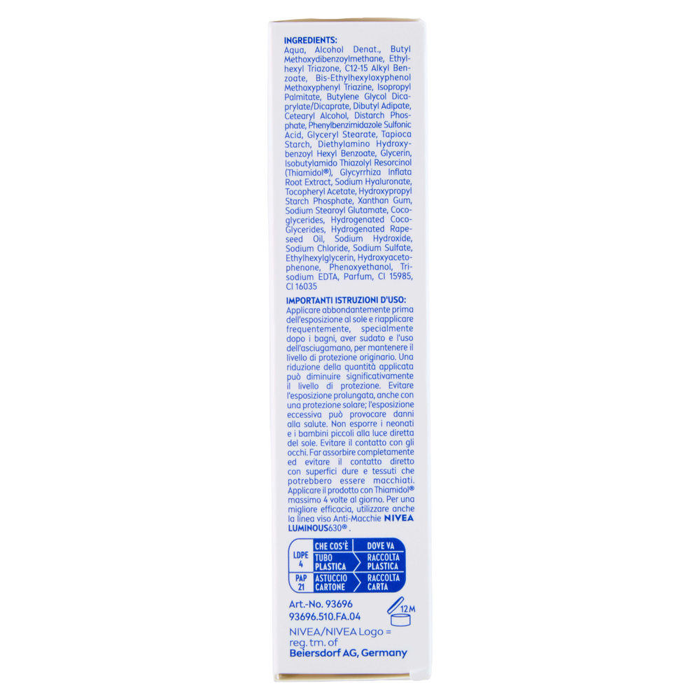 CREMA SOLARE VISO NIVEA SUN LUMINOUS 630 FP50+ ML 40 - 5