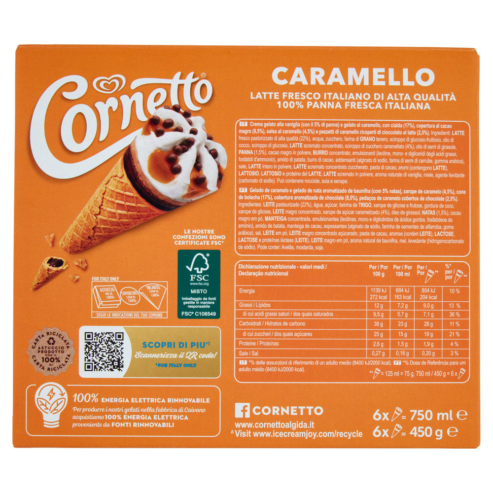 CORNETTO CARAMELLO ALGIDA SCATOLA PZ.6 G 450 - 1