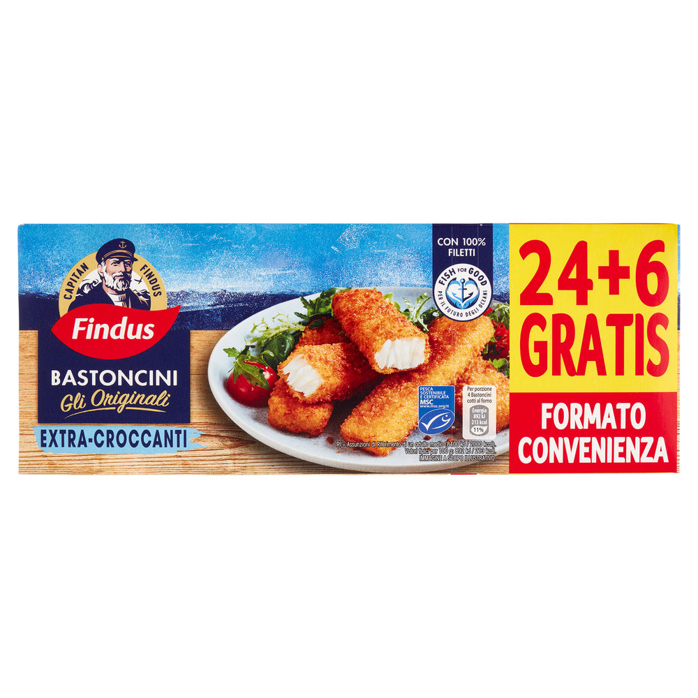 24 BASTONCINI CAPITAN FINDUS + 6 OMAGGIO SCATOLA G 750 O/S - 1