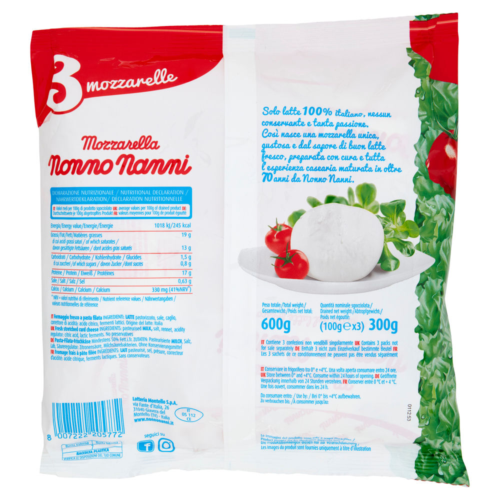 MOZZARELLA TRIS NONNO NANNI G100X3PZ G 300 - 1