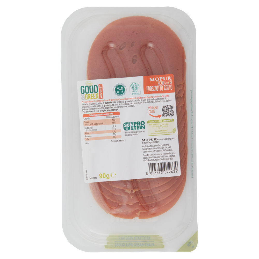 GOOD & GREEN  AFFETTATO GUSTO PROSCIUTTO COTTO 90 G - 1