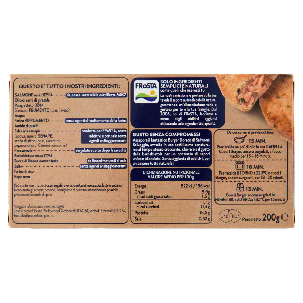 BURGER DORATO AL SALMONE FROSTA G 200 - 1