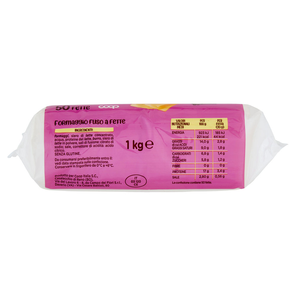 FETTINE DI FORMAGGIO FUSO GLI SPESOTTI COOP 50 FETTE KG 1 - 7