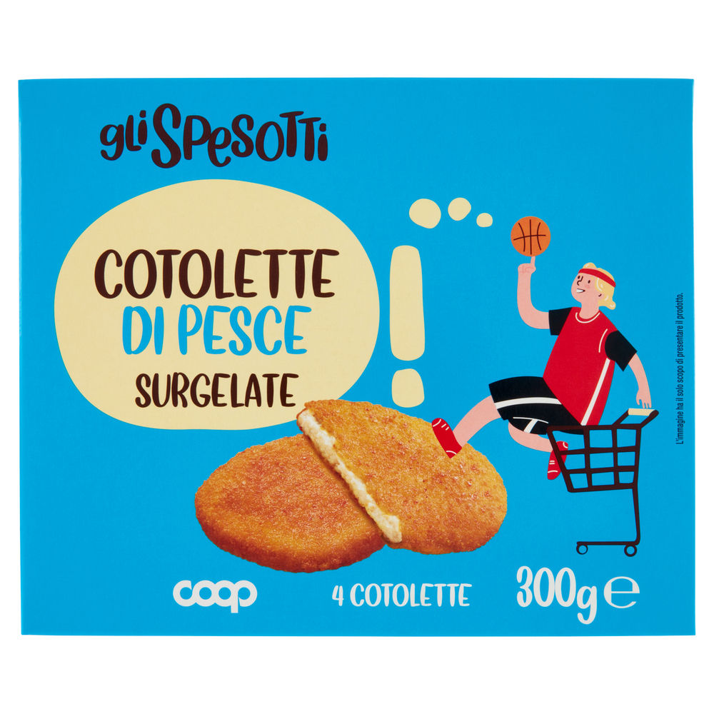 Cotolette di pesce surgelate gli spesotti coop pz4 g 300