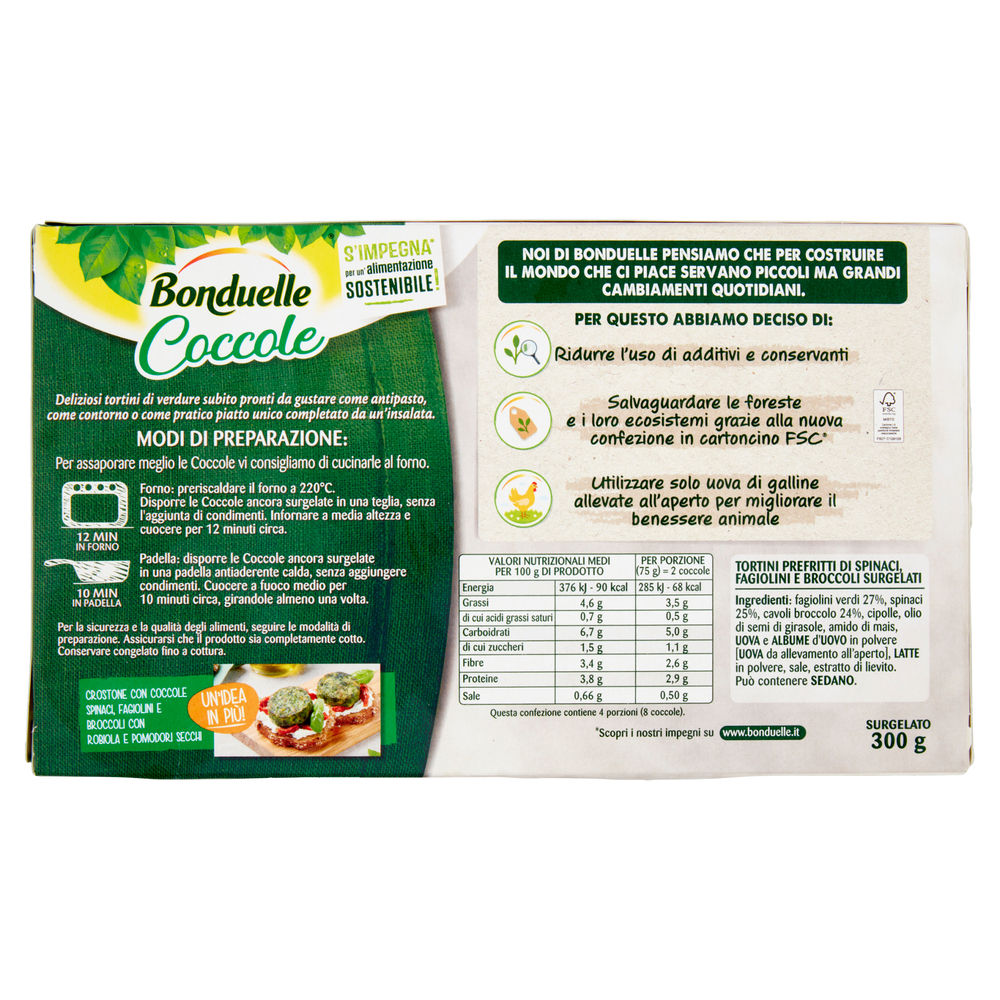 COCCOLE SPINACI, FAGIOLINI, BROCCOLI BONDUELLE G 300 - 1