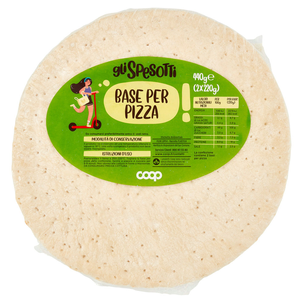 BASE PIZZA BIANCA TONDA GLI SPESOTTI COOP PZ2 G 440 - 2