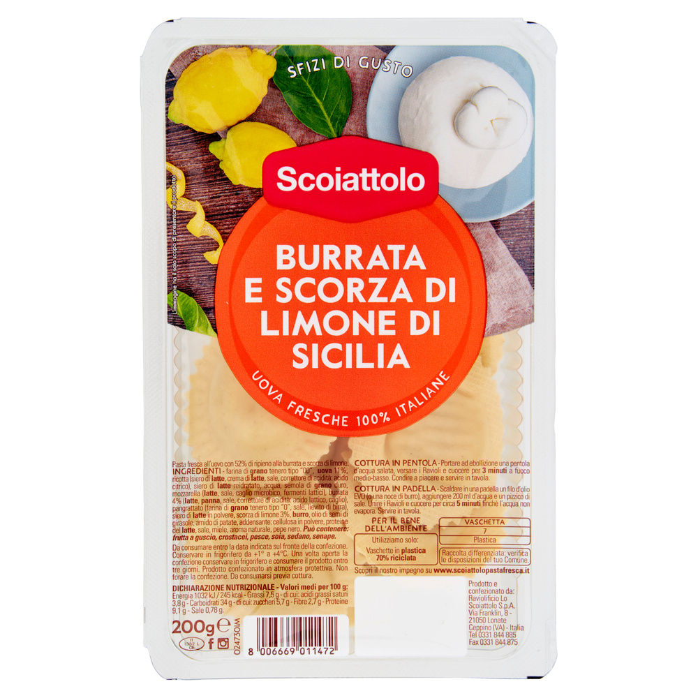 GIRASOLI BURRATA E SCORZA DI LIMONE SCOIATTOLO G 200 - 2