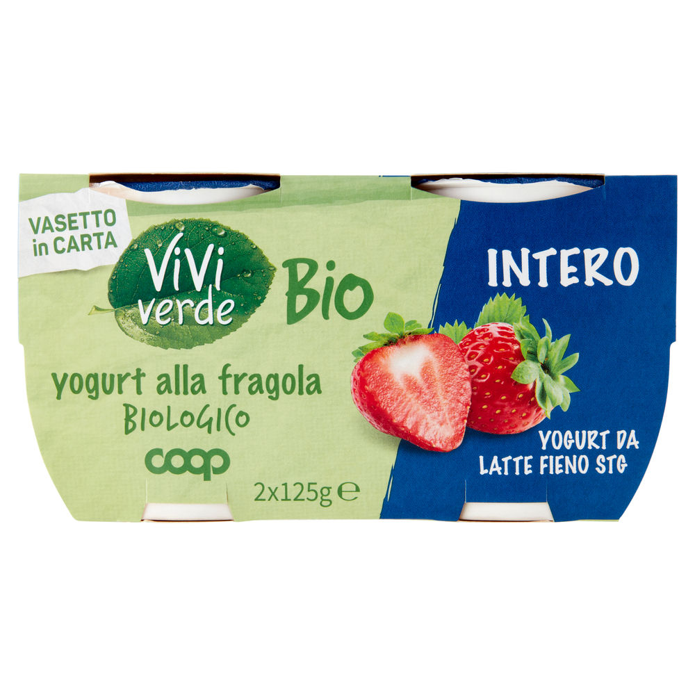 YOGURT INTERO BIO VIVI VERDE COOP FRAGOLA 2X125G - 0