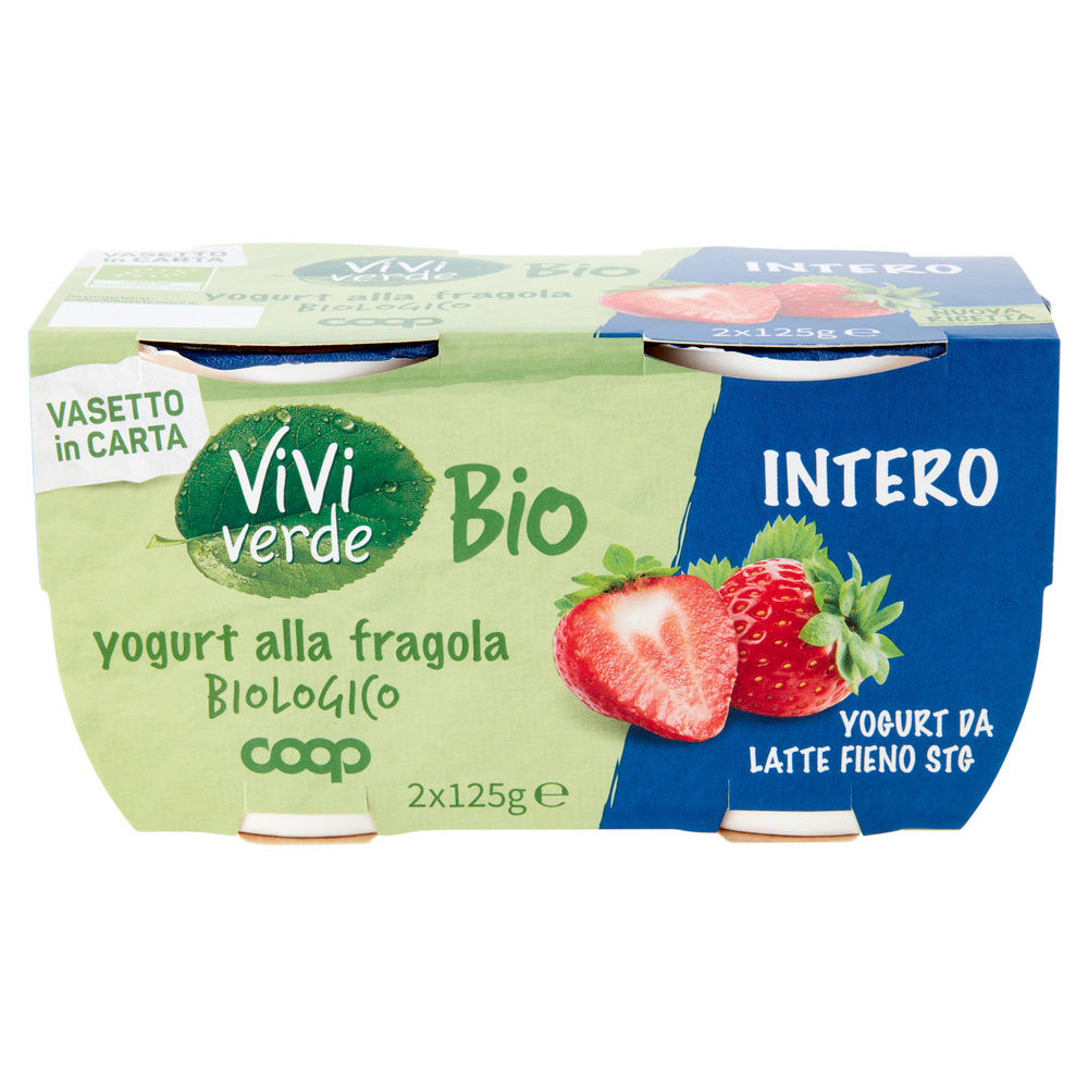 YOGURT INTERO BIO VIVI VERDE COOP FRAGOLA 2X125G - 2