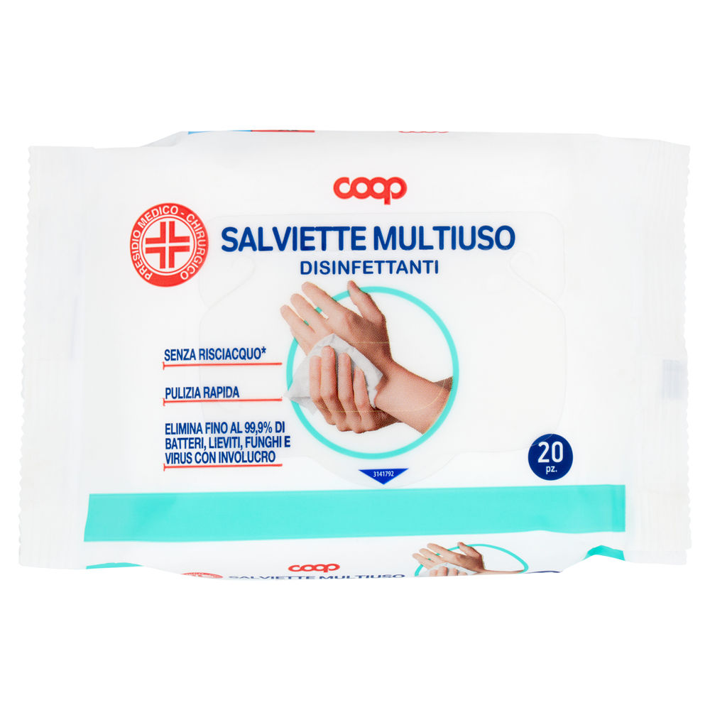 SALVIETTE MULTIUSO DISINFETTANTI MANI COOP PMC PZ 20 - 0