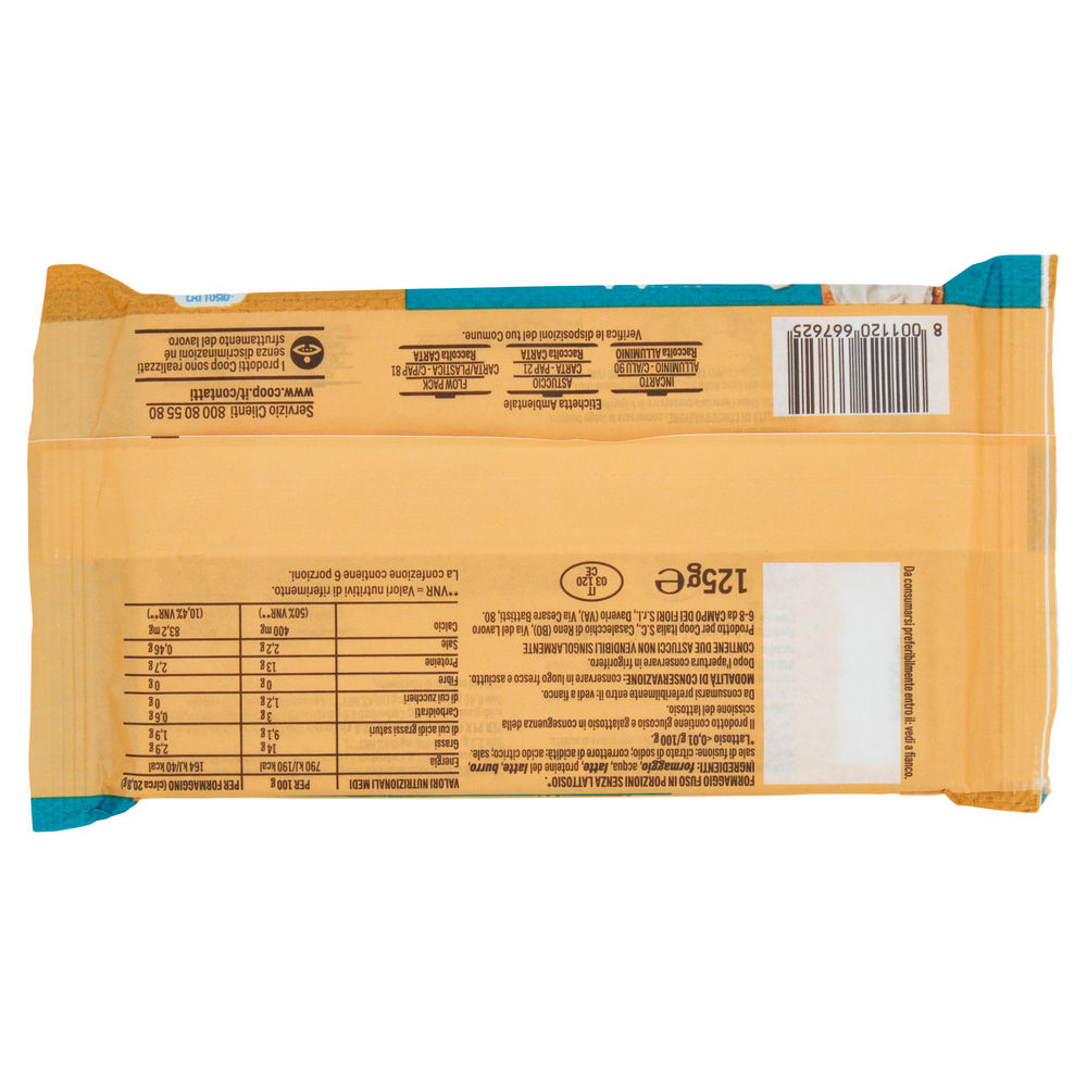 FORMAGGIO FUSO IN PORZIONI SENZA LATTOSIO BENE SÌ COOP G 125 - 1