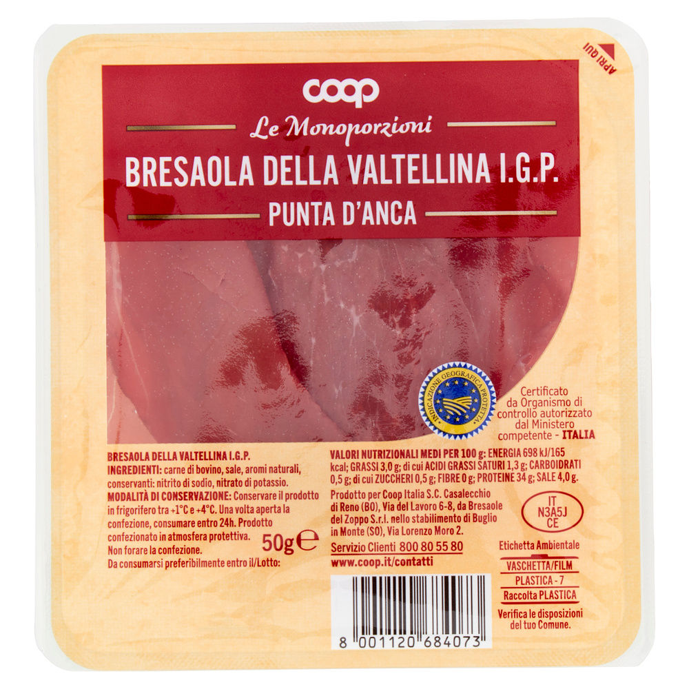 BRESAOLA IGP MONOPORZIONE  COOP SNACK G 50 - 6