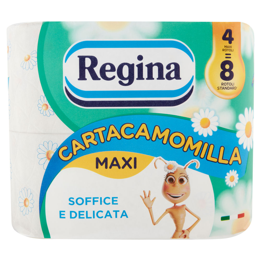 CARTA IGIENICA REGINA CARTACAMOMILLA 3VELI 300STRAPPI PZ.4 - 0