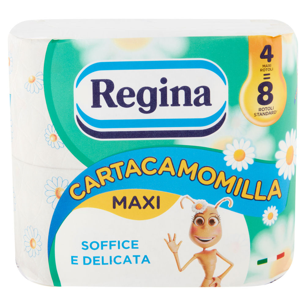 CARTA IGIENICA REGINA CARTACAMOMILLA 3VELI 300STRAPPI PZ.4 - 2