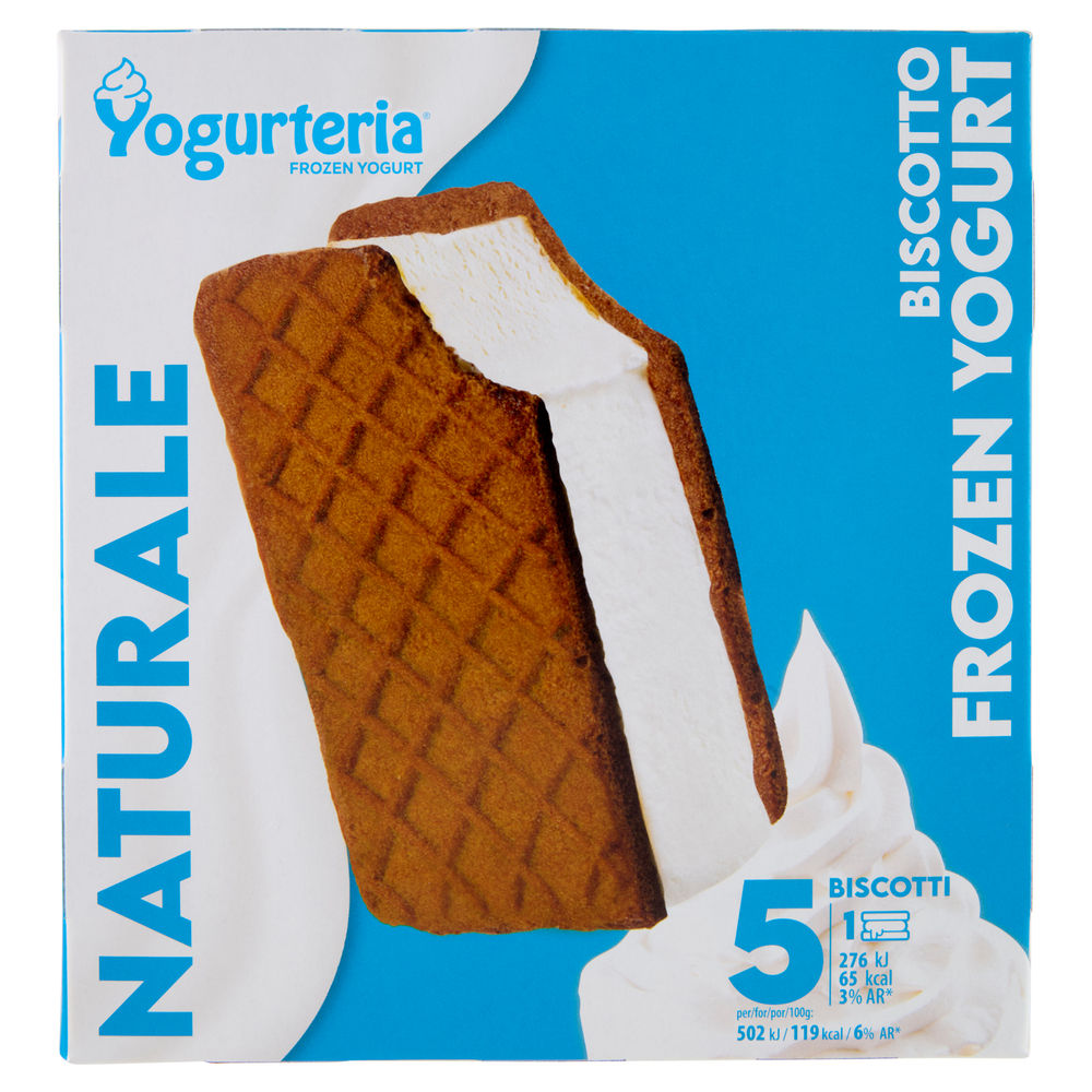 YOGURTERIA 5 BISCOTTI FROZEN YOGURT BIANCO SENZA LATTOSIO 275G NEW - 0