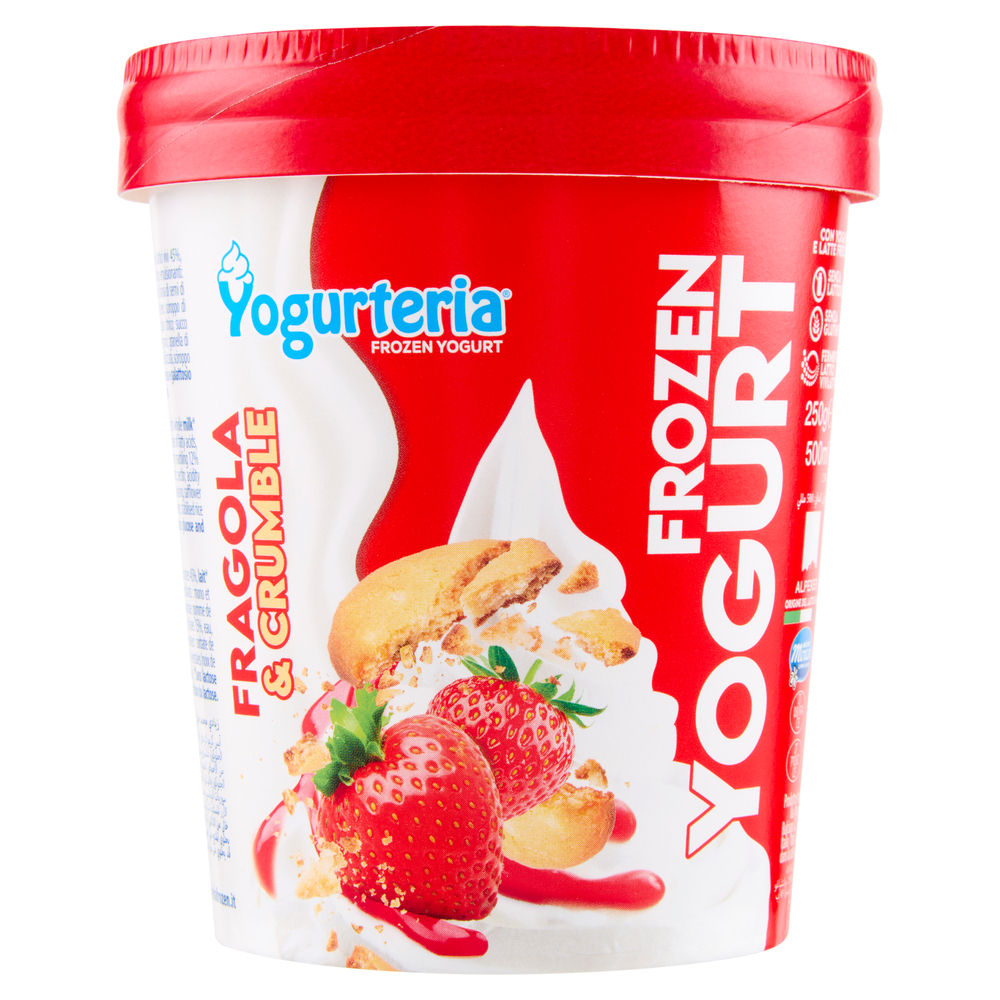 YOGURTERIA FROZEN YOGURT FRAGOLA CRUMBLE SENZA LATTOSIO 250G NEW - 0