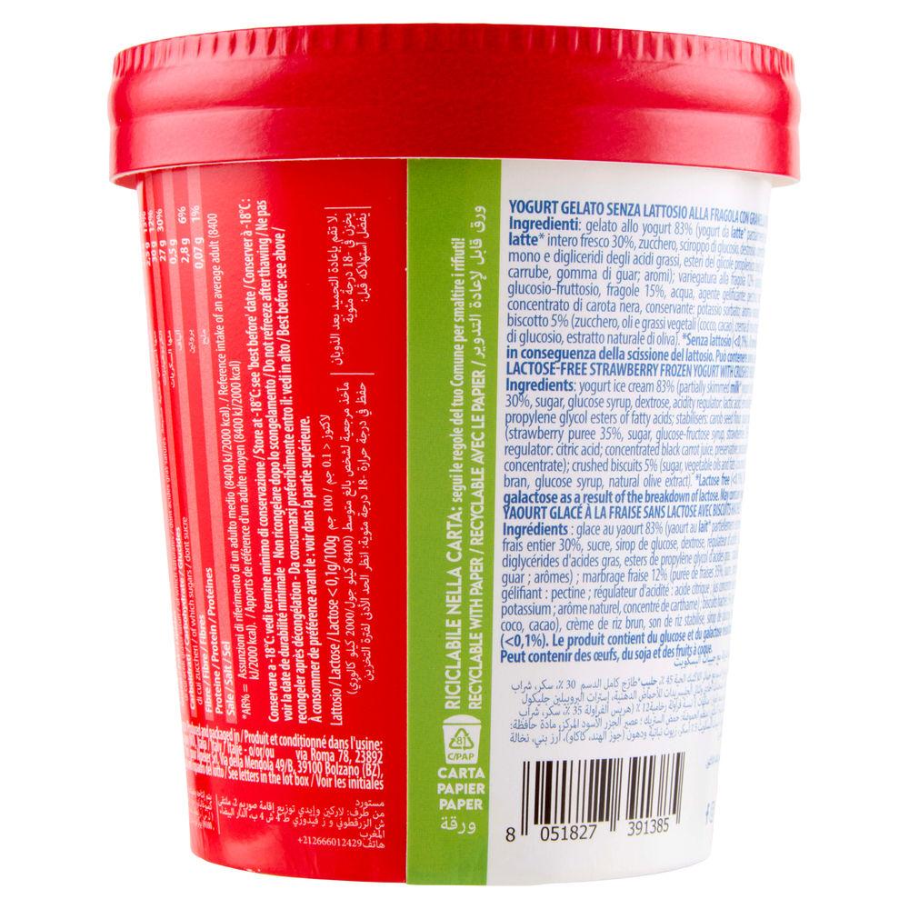 YOGURTERIA FROZEN YOGURT FRAGOLA CRUMBLE SENZA LATTOSIO 250G NEW - 1