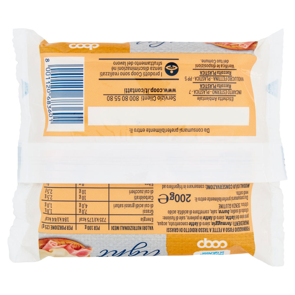 FETTINE DI FORMAGGIO FUSO LIGHT BENE SÌ COOP G 200 - 2